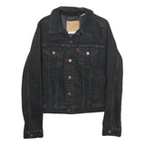LEVI'S Womens Black Cotton Blend Denim Jacket S Button Classic Casual