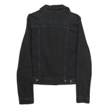 LEVI'S Womens Black Cotton Blend Denim Jacket S Button Classic Casual