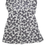 PHASE EIGHT Womens Grey & Black Cotton Blend Fit & Flare Day Dress Spot Print UK