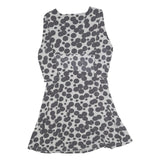 PHASE EIGHT Womens Grey & Black Cotton Blend Fit & Flare Day Dress Spot Print UK