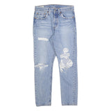 LEVI'S 501S Womens Jeans Blue Slim Skinny Denim W27 L28 Distressed 90s Style