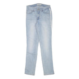 LEVI'S Womens Blue Slim Skinny Denim Light W27 L29 Side Stripe Cotton Blend Zip