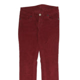 SEVEN7 Mens Cotton Red Regular Skinny Trousers W30 L29 Stylish Fit Casual