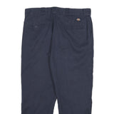 DICKIES Mens Cotton Blend Navy Blue Regular Fit Straight Leg Trousers W36 L29