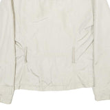 ZARA Womens White Nylon Button Jacket L Lightweight Casual Outerwear