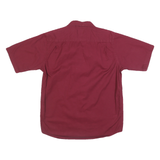 WRANGLER Mens Maroon Cotton Short Sleeve Shirt M Button Pockets Casual