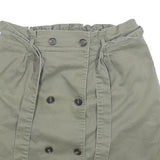 REITMANS Womens Green Cotton Blend Wrap Skirt Short Button Detail Size M