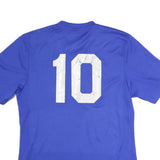 ADIDAS Mens Blue Athletic T-Shirt M Short Sleeve V-Neck Sports Jersey 10 Print