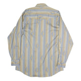 ROPER Mens Beige & Blue Pattern Shirt L Western Cotton Button Casual Long Sleeve