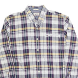 TOMMY HILFIGER Mens Blue Beige Check Shirt XL Classic Button-Down Long Sleeve