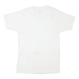 STAFFORD Mens White V-Neck T-Shirt M Cotton Blend Short Sleeve Plain Casual