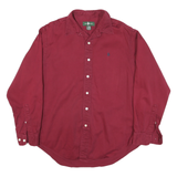 HUNT CLUB Mens Red Long Sleeve Shirt L Cotton Blend Classic Fit Button Closure