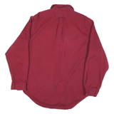 HUNT CLUB Mens Red Long Sleeve Shirt L Cotton Blend Classic Fit Button Closure