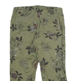 DEMOCRACY Womens Shorts Green Floral Casual UK 12 W32 Cotton Blend
