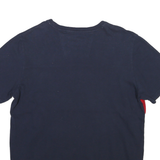 NAUTICA Mens Navy & Red & White Colorblock T-Shirt S Short Sleeve Crew Neck Logo