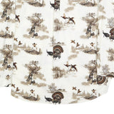 NORTH RIVER Mens White Cotton XL Shirt Long Sleeve Button Up Wildlife Print