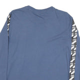PUMA Mens Blue & Black Graphic T-Shirt S Long Sleeve Crew Neck Sportswear