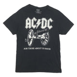 AC DC Mens Black Graphic T-Shirt M Short Sleeve Crew Neck Rock Band Tee