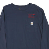 CARHARTT Womens Navy Blue Long Sleeve Crew Neck Pocket T-Shirt L Christ The