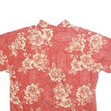TAOROA Mens Red & Cream Floral Pattern Cotton Shirt 2XL Casual Summer Beachwear