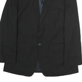 CALVIN KLEIN Mens Black Classic Jacket L Cotton Button Plain Formal Blazer