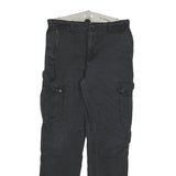 CARHARTT Mens Dark Black Regular Fit Cargo Cotton Blend Jeans W29 L27 Utility