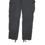 CARHARTT Mens Dark Black Regular Fit Cargo Cotton Blend Jeans W29 L27 Utility