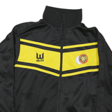 Mens Black & Yellow Sporty Track Jacket M Polyester Blend Zip Up Graphic Logo