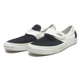 VANS Slip-On Mens Low Top Trainers Canvas UK 9.5 Navy & White Comfortable Casual