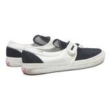 VANS Slip-On Mens Low Top Trainers Canvas UK 9.5 Navy & White Comfortable Casual