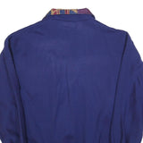 RODEO Mens Blue Abstract Pattern Zip Jacket L Polyester Casual Retro Style