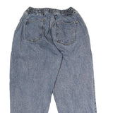 MM Womens Blue Relaxed Jeans Denim Light W26 L27 Elastic Waist Drawstring