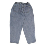 MM Womens Blue Relaxed Jeans Denim Light W26 L27 Elastic Waist Drawstring
