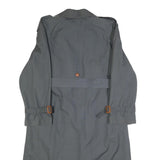 ENSIGN Womens Grey Button Jacket S Cotton Classic Trench Belted Long Sleeve