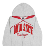 OHIOSTATE Mens Grey & Red Ohio State Buckeyes Zip Hoodie M Cotton