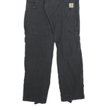 CARHARTT Mens Cotton Blend Black Regular Cargo Trousers W28 L32 Functional