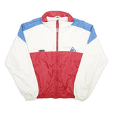 SPRUNG Mens White & Red & Blue Zip Nylon Casual Jacket M Lightweight