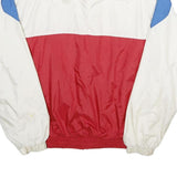 SPRUNG Mens White & Red & Blue Zip Nylon Casual Jacket M Lightweight
