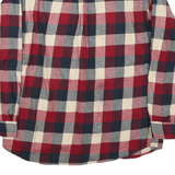 REDHEAD Mens Red & Navy Blue Check Shirt L Cotton Blend Long Sleeve Button Down