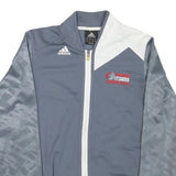 ADIDAS Mens Grey & White Tigers Basketball Track Jacket S Polyester Blend