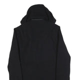 SANDRO Womens Black Wool Blend Button Jacket L Hooded Classic Fit Outerwear