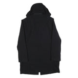 SANDRO Womens Black Wool Blend Button Jacket L Hooded Classic Fit Outerwear