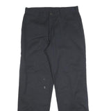 DICKIES Mens Cotton Blend Black Relaxed Straight Trousers W32 L32 Workwear Zip