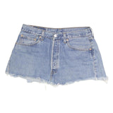 LEVI'S Womens Blue Denim Mini Skirt Cotton Blend Raw Hem Casual Size M