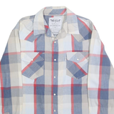 LEVI'S Mens Blue & Red Check Shirt M Casual Cotton Blend Long Sleeve