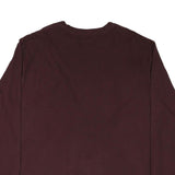 CARHARTT Mens Maroon & Brown Pocket T-Shirt XL Long Sleeve Crew Neck Cotton