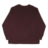 CARHARTT Mens Maroon & Brown Pocket T-Shirt XL Long Sleeve Crew Neck Cotton