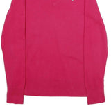 TOMMY HILFIGER Mens Red Plain V-Neck Basic Knit Jumper M Cotton Blend