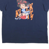ADIDAS Womens Blue Graphic T-Shirt XL Short Sleeve Crew Neck Cartoon Print