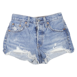 LEVI'S Womens Blue Denim Casual Cut-Off Shorts XXS W23 Ripped Summer